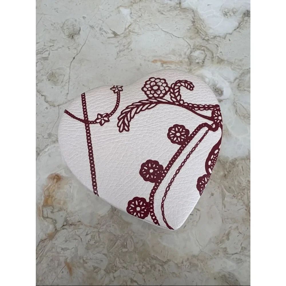 Pandora Genuine Leather Heart Shaped 2-Level Storage Box